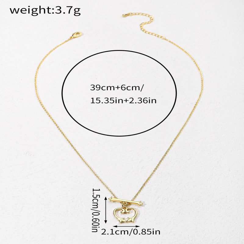 Copper 18K Gold Plated Simple Style Classic Style Asymmetrical Twist Heart Shape Pendant Necklace