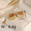 1 Pair Casual Vintage Style Square Plating Copper 18K Gold Plated Ear Studs