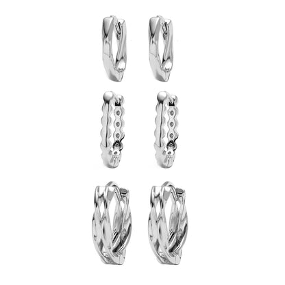 1 Pair Elegant Glam Luxurious U Shape Curve Waves Plating Copper White Gold Plated Earrings