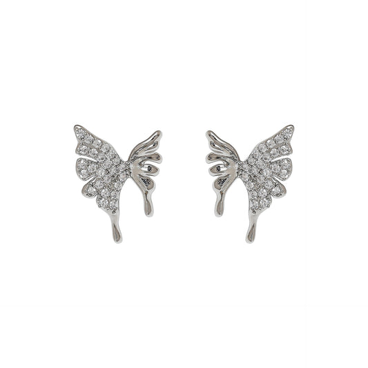 1 Pair Casual Simple Style Butterfly Plating Inlay Copper Zircon 18K Gold Plated Ear Studs