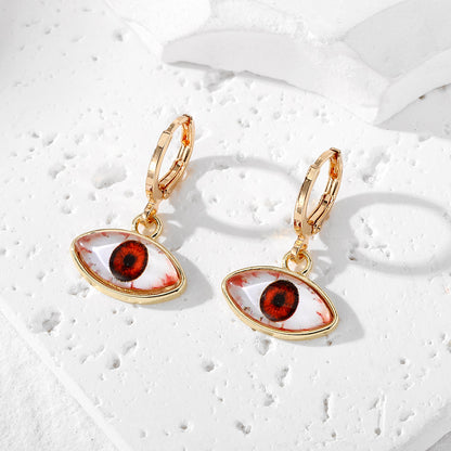 1 Pair Vintage Style Simple Style Eye Plating Alloy Glass Silver Plated Drop Earrings