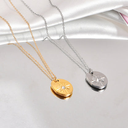 Titanium Steel Casual Simple Style Solid Color Pendant Necklace