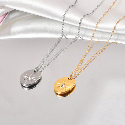 Titanium Steel Casual Simple Style Solid Color Pendant Necklace