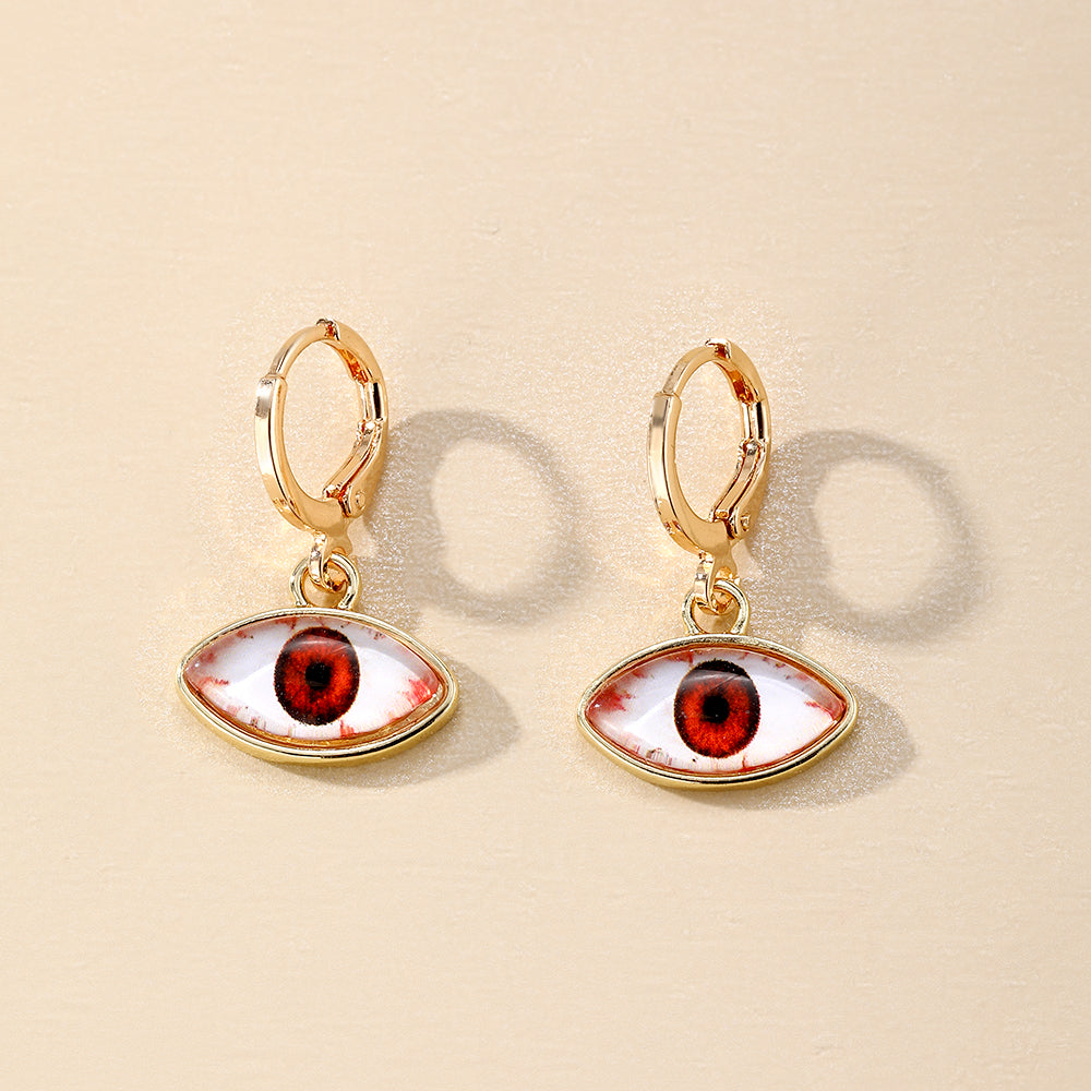 1 Pair Vintage Style Simple Style Eye Plating Alloy Glass Silver Plated Drop Earrings