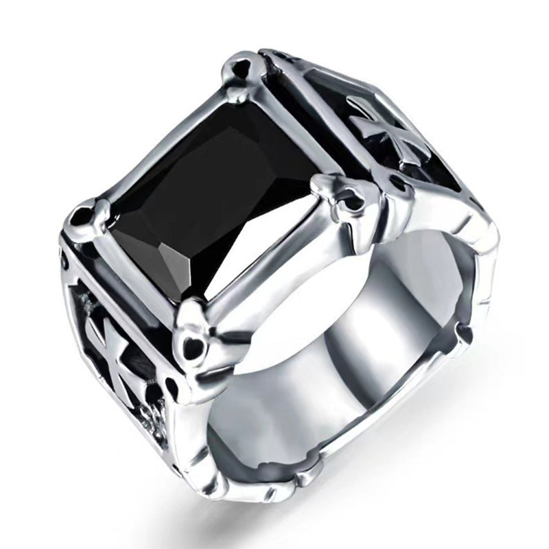 Hip-Hop Retro Geometric Zinc Alloy Inlay Zircon Men'S Rings