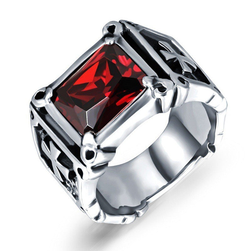 Hip-Hop Retro Geometric Zinc Alloy Inlay Zircon Men'S Rings