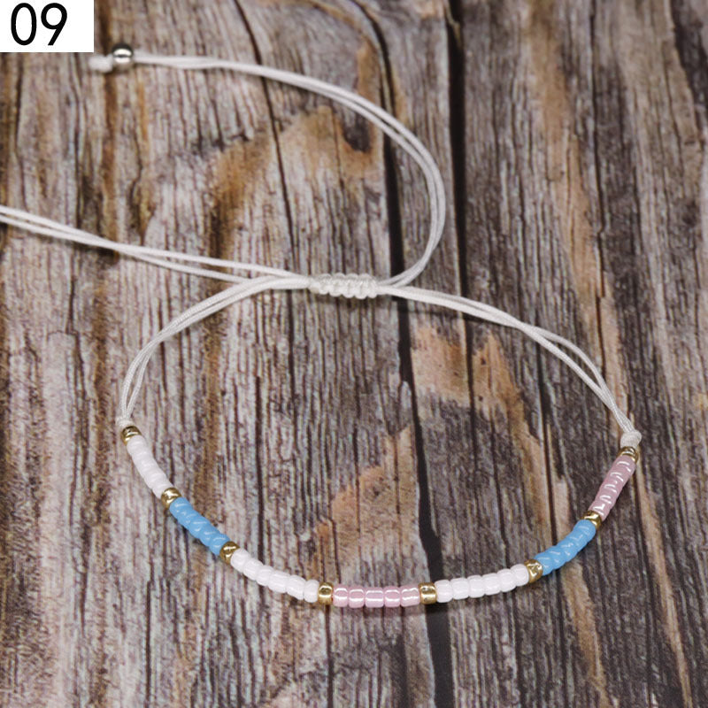 Simple Style Color Block Plastic Resin Beaded Women's Bracelets