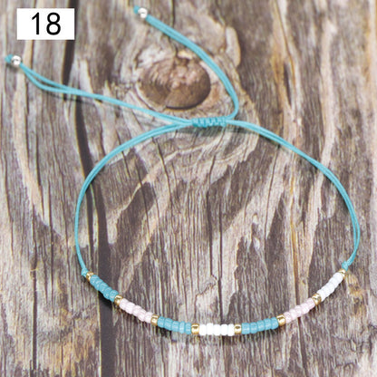 Simple Style Color Block Plastic Resin Beaded Women's Bracelets