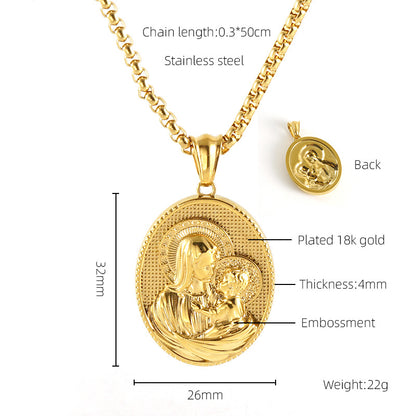 Stainless Steel Titanium Steel Gold Plated Simple Style Classic Style Solid Color Plating Pendant Necklace