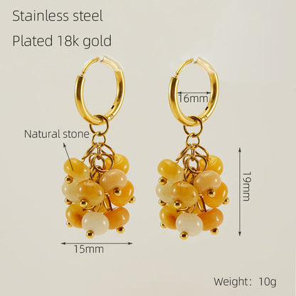 1 Pair Simple Style Star Water Droplets Plating Stainless Steel Gold Plated Drop Earrings