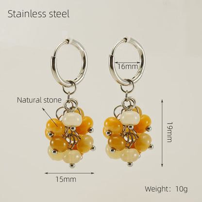 1 Pair Simple Style Star Water Droplets Plating Stainless Steel Gold Plated Drop Earrings