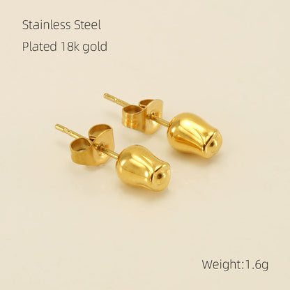 1 Pair Simple Style Classic Style Flower Plating Stainless Steel Gold Plated Ear Studs