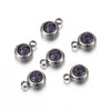 20 PCS/Package 6 * 8mm Hole 1~1.9mm Stainless Steel Rhinestones Round Polished Pendant