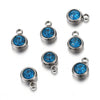 20 PCS/Package 6 * 8mm Hole 1~1.9mm Stainless Steel Rhinestones Round Polished Pendant