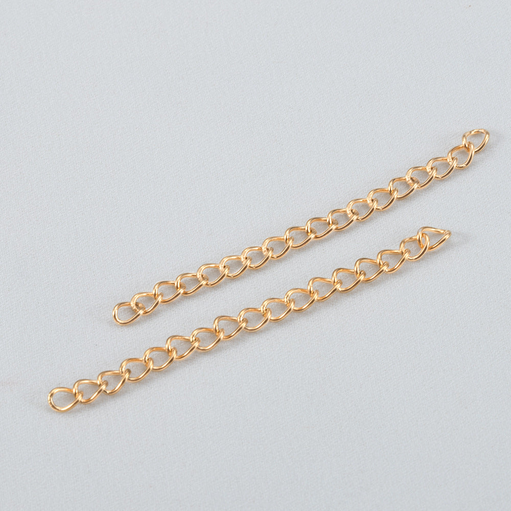 50 PCS/Package 3*50mm Stainless Steel Solid Color Polished Extension Chain