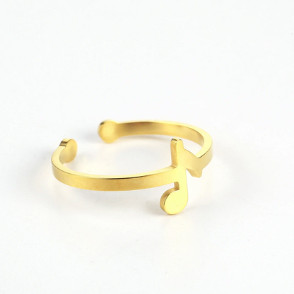 304 Stainless Steel 18K Gold Plated Simple Style Classic Style Epoxy Plating Animal Map Notes Open Rings