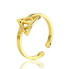 304 Stainless Steel 18K Gold Plated Simple Style Classic Style Epoxy Plating Animal Map Notes Open Rings