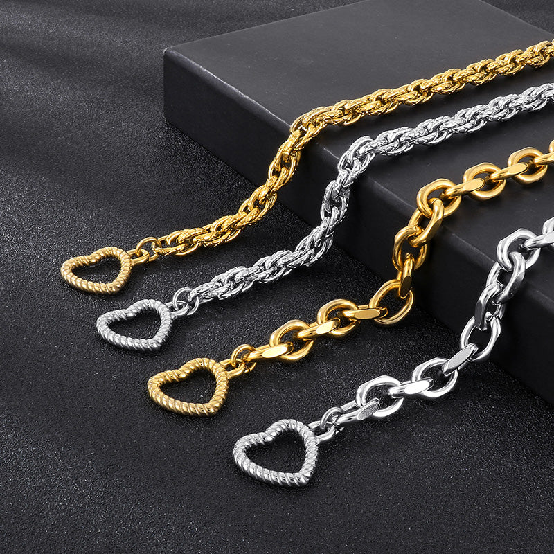 Stainless Steel Simple Style Heart Shape Bracelets