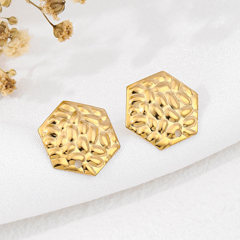 1 Pair Vacation Commute Geometric Round Asymmetrical Plating 304 Stainless Steel 18K Gold Plated Ear Studs