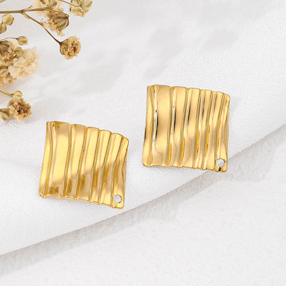 1 Pair Vacation Commute Geometric Round Asymmetrical Plating 304 Stainless Steel 18K Gold Plated Ear Studs