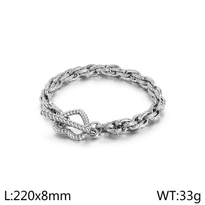 Stainless Steel Simple Style Heart Shape Bracelets