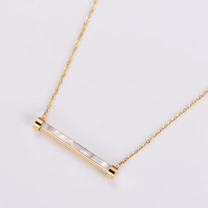 304 Stainless Steel Casual Inlay Solid Color Acrylic Pendant Necklace