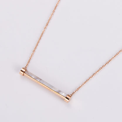 304 Stainless Steel Casual Inlay Solid Color Acrylic Pendant Necklace