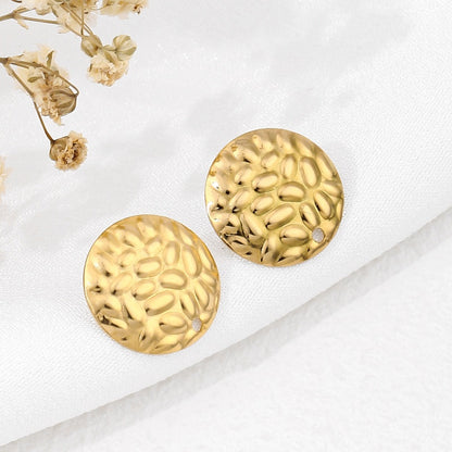 1 Pair Vacation Commute Geometric Round Asymmetrical Plating 304 Stainless Steel 18K Gold Plated Ear Studs