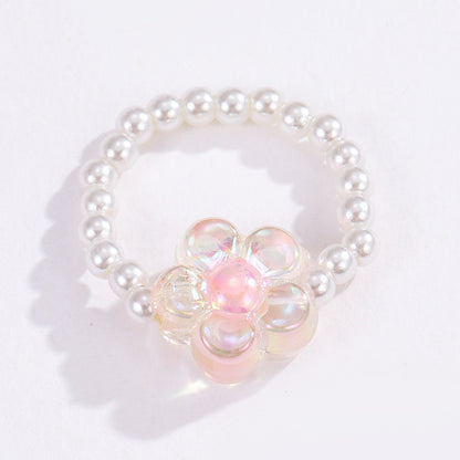 Wholesale Jewelry Simple Style Classic Style Flower Artificial Pearl Beaded Rings