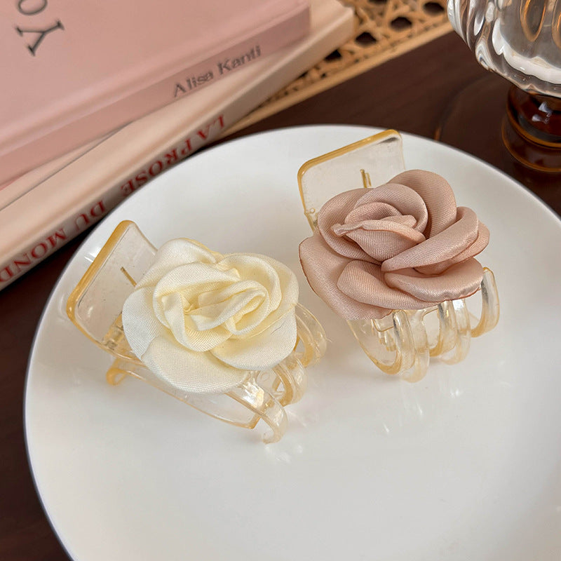 Women's Elegant Romantic Flower Arylic Cloth Hair Clip