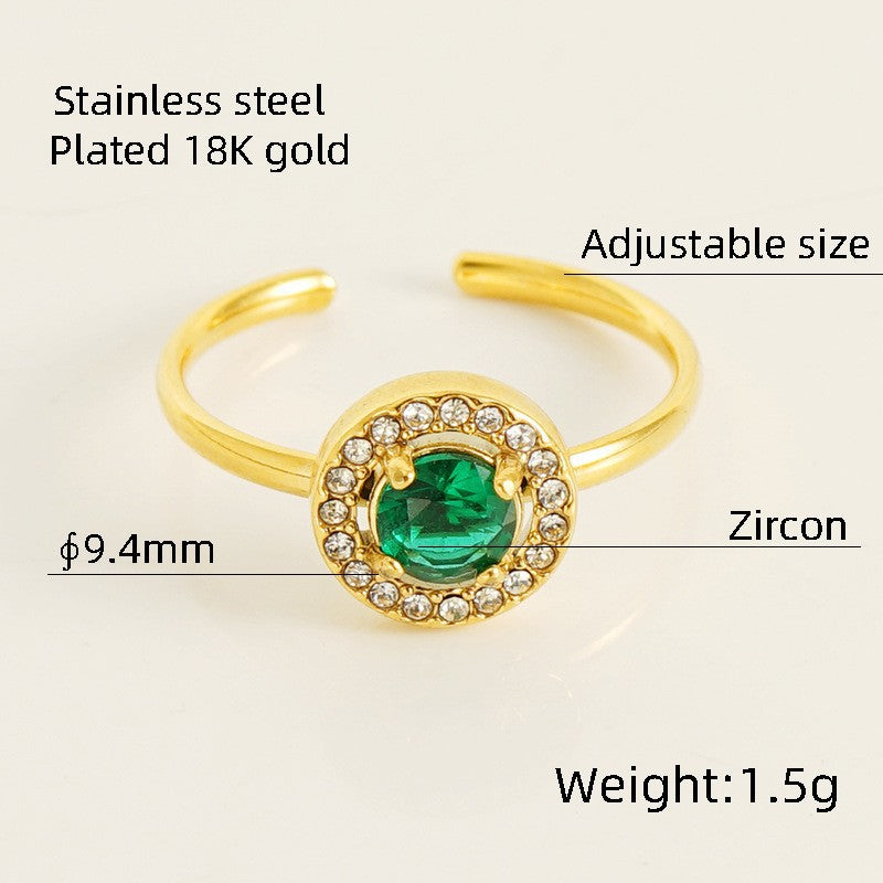 Titanium Steel Simple Style Classic Style Inlay Water Droplets Heart Shape Rhombus Zircon Rings