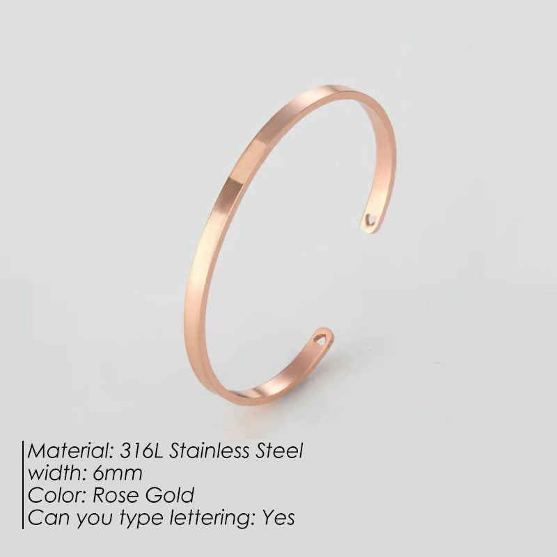 Stainless Steel 14K Gold Plated Simple Style Classic Style Geometric Plating Bangle