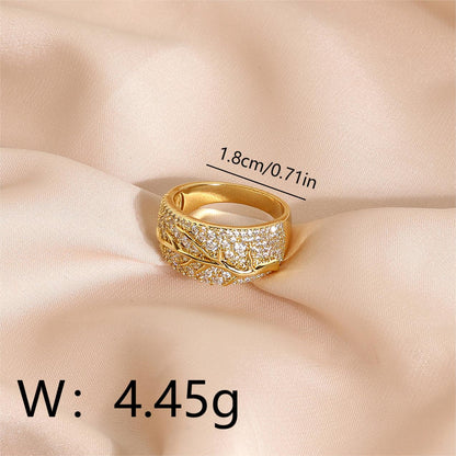 Wholesale Simple Style Commute Solid Color Copper Plating Inlay 18K Gold Plated Zircon Open Rings