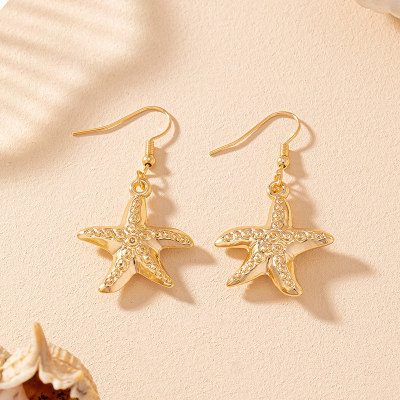 1 Pair Vacation Beach Starfish Zinc Alloy Drop Earrings