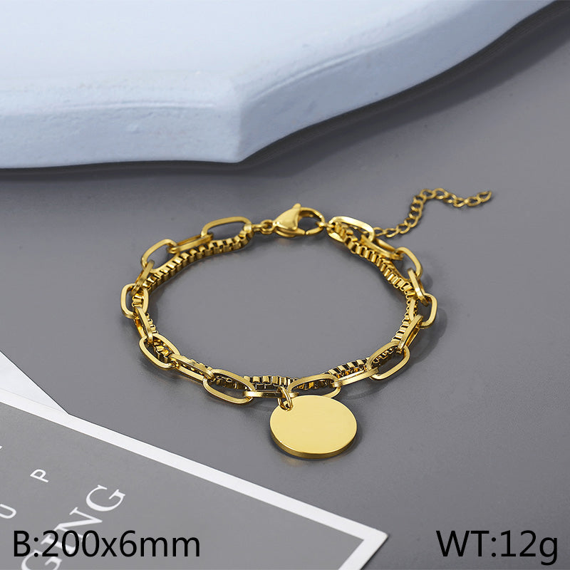 Hip-hop Geometric Titanium Steel Plating Bracelets