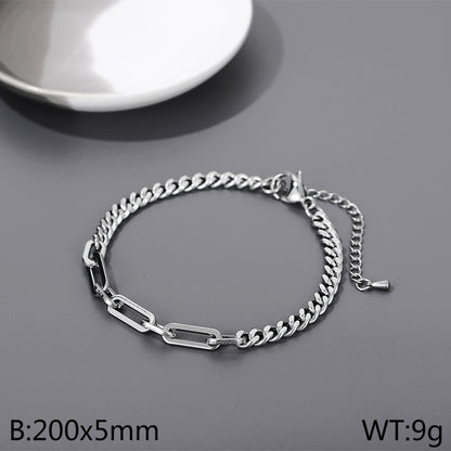 Titanium Steel Simple Style Solid Color Patchwork Bracelets