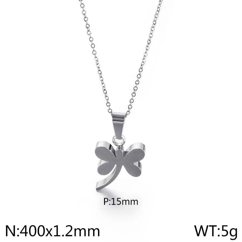 Stainless Steel Simple Style Butterfly Pendant Necklace