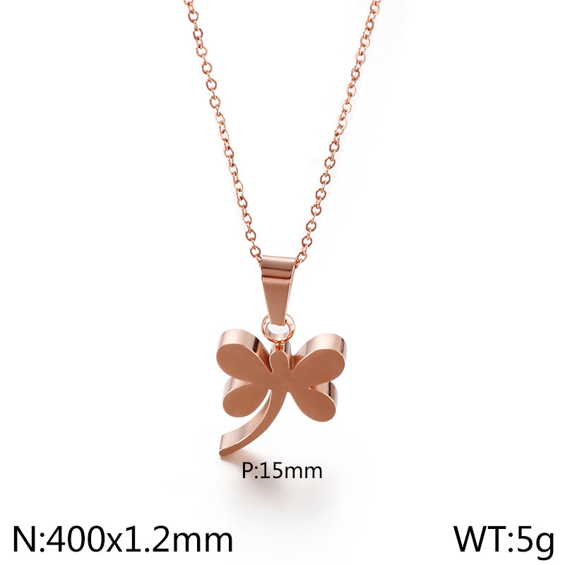 Stainless Steel Simple Style Butterfly Pendant Necklace