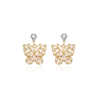 1 Pair Simple Style Classic Style Butterfly Plating Copper K Gold Plated Ear Studs