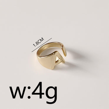 Wholesale Simple Style Classic Style Letter Copper 18K Gold Plated Open Rings