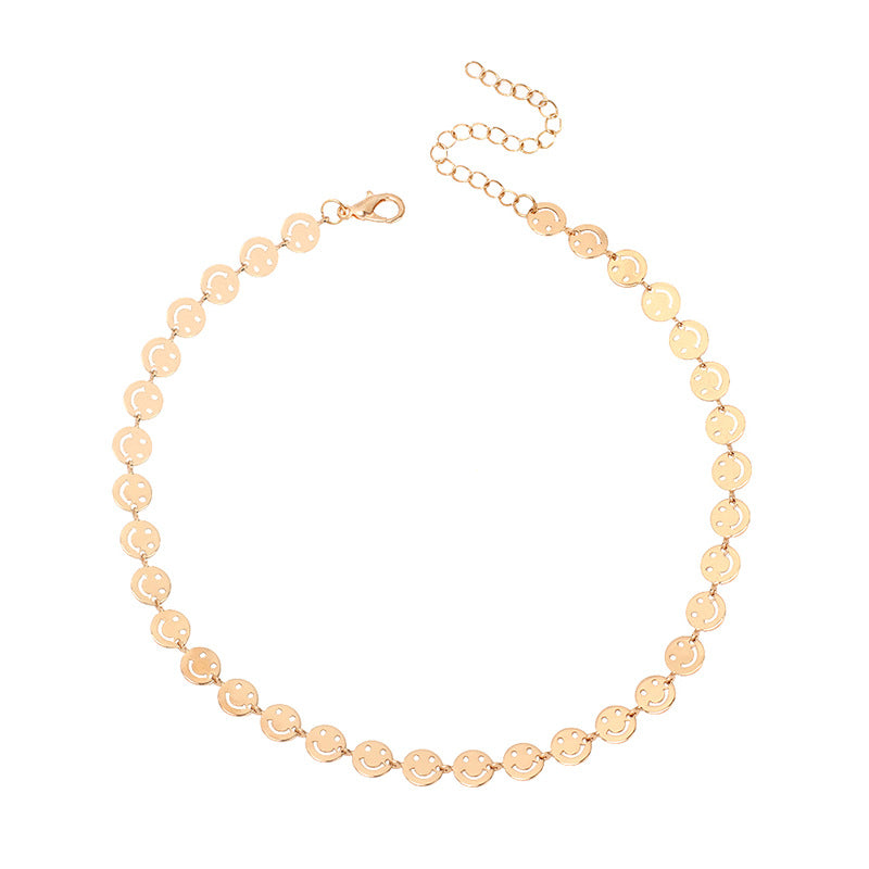 Geometric Sequins Smiley Face Necklace Bracelet Wholesale Gooddiy