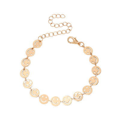 Geometric Sequins Smiley Face Necklace Bracelet Wholesale Gooddiy