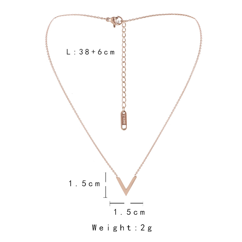 Stainless Steel Rose Gold Plated Elegant Modern Style Commute V Shape Round Butterfly Inlay Shell Zircon Necklace