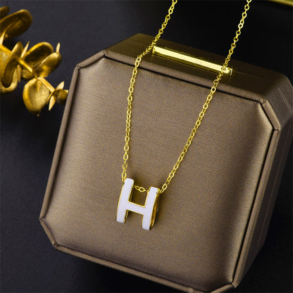 Fashion Letter Titanium Steel Pendant Necklace