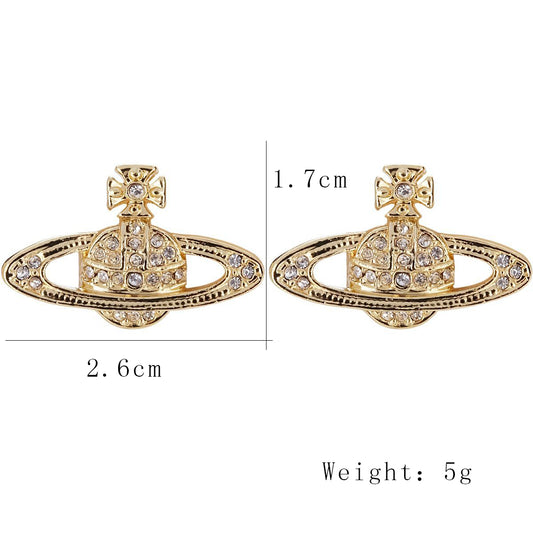 Fashion Universe Planet Alloy Inlay Rhinestones Women's Drop Earrings 1 Pair