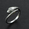 Stainless Steel IG Style Simple Style Classic Style Snake Inlay Zircon Open Rings