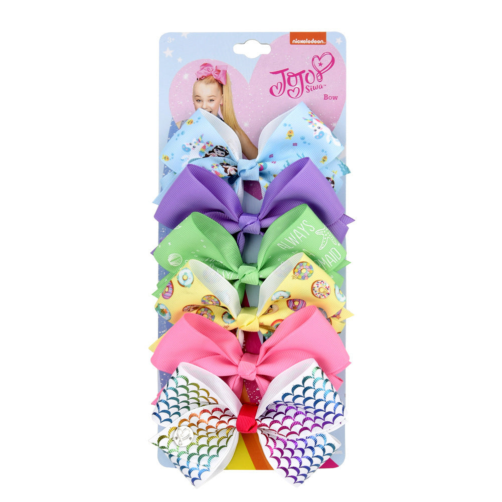 Cute Unicorn Mermaid Bow Hairpin Set