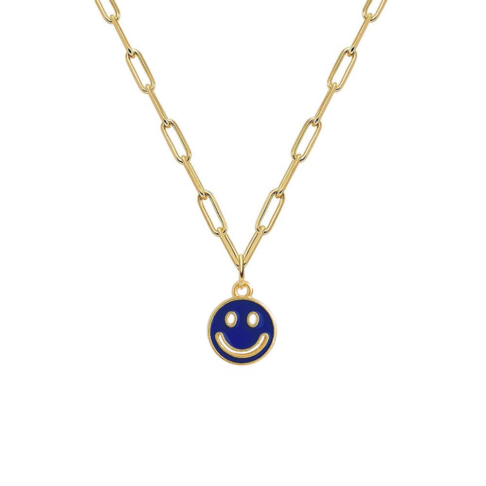 Wholesale New Dripping Smiley Face Pendent Alloy Necklace Gooddiy