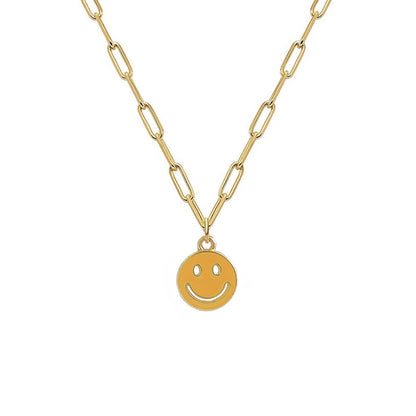 Wholesale New Dripping Smiley Face Pendent Alloy Necklace Gooddiy