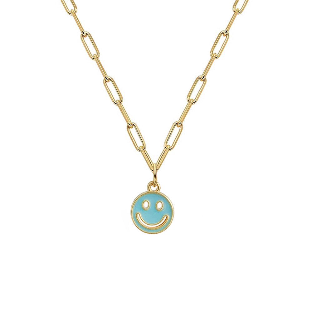 Wholesale New Dripping Smiley Face Pendent Alloy Necklace Gooddiy